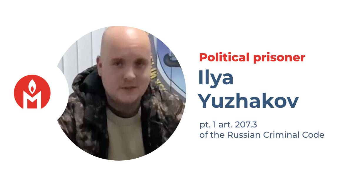 Ilya Yuzhakov is a political prisoner